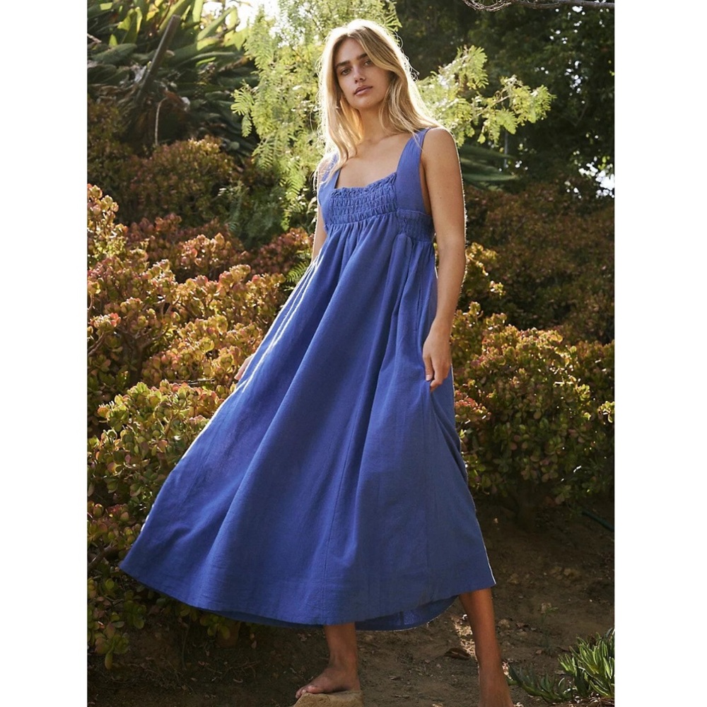 Free People Blue Midi Dress
